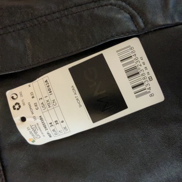 NWOT! Mango (MNG Suit) Genuine Leather Black Agra Booty Shorts Size 2 - Picture 8 of 13